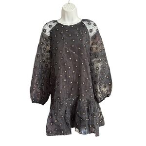 Zara Daisy Pattern Polka Dot Mini Dress